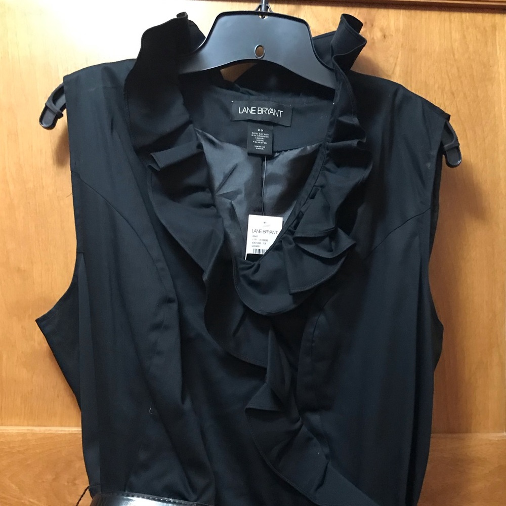 NWT Lane Bryant ruffle trim black dress - sz. 20